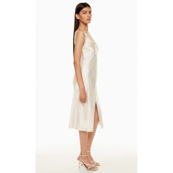 Aritzia Babaton Caspar Dress in Matte Pearl Sz S - Picture 3 of 11